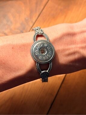 Ginger Snaps Button Silver-Tone Snap Bracelet